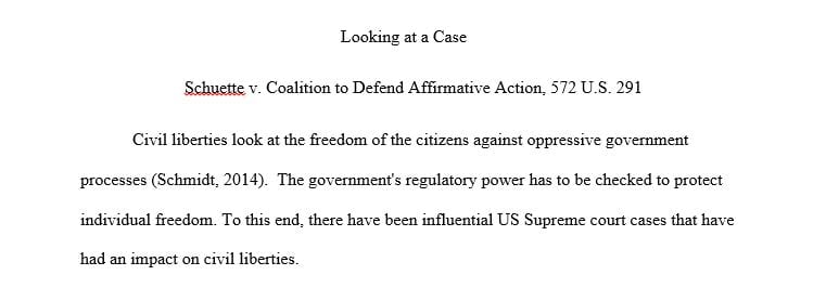 A critical thinking paper analyzing a Supreme Court case dealing with civil liberties