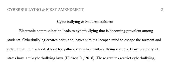 A student notifies you that she has been subjected to bullying through a classmate’s Facebook page.  