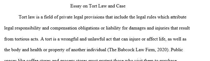 An explanation of (1) facts and the potential injury which may occur and the specific tort which may be involved