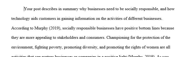 Businesses have an obligation to operate far beyond solely making profits and abiding by business laws