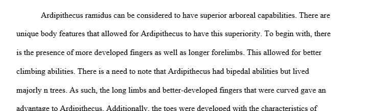 Compare and contrast the locomotor strategies of the following two hominin species