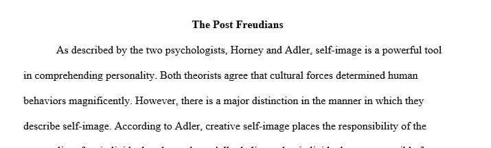 Compare and contrast their respective approaches to developing a sense of self.