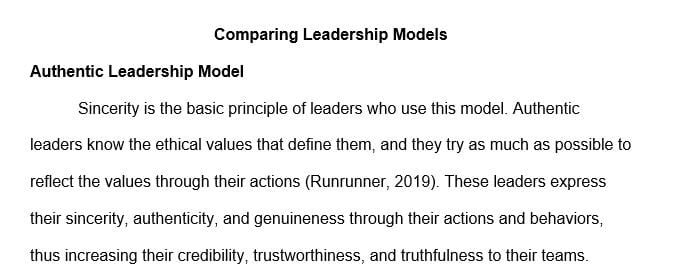 Compare number of contemporary models and application in business situations