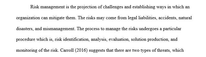 Conduct research on approaches to risk management processes