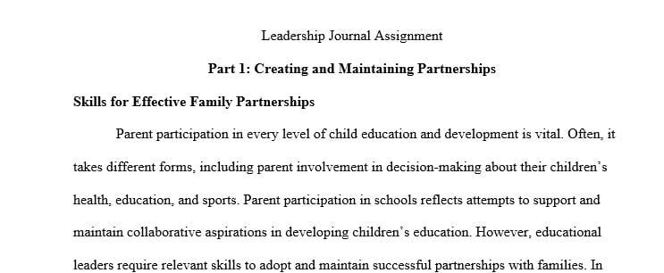 Creating and maintaining Family and Community partnerships in 21st Century Early Childhood Education.