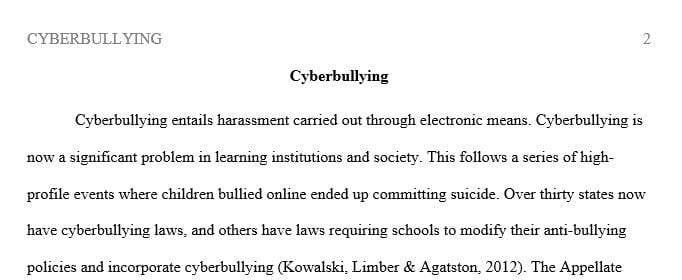 Cyberbullying is a fairly recent phenomenon that has resulted in litigation and legal precedence.
