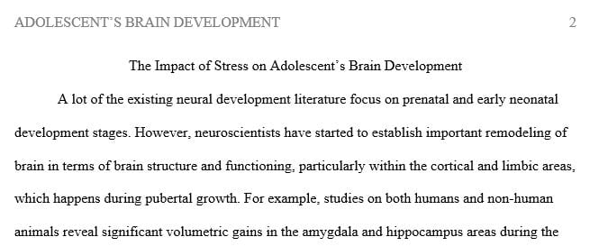 Describe the expected cognitive changes that are important in understanding adolescent development