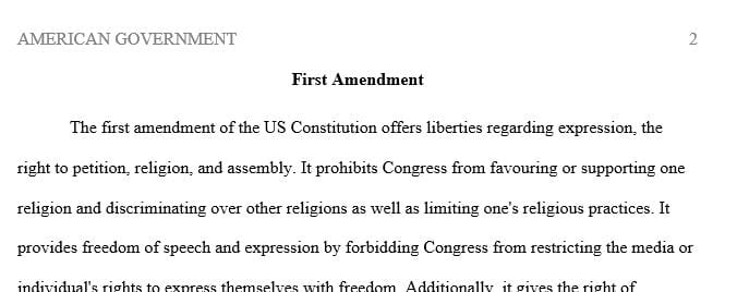 Describe what the amendment is about, and why you chose that particular amendment.