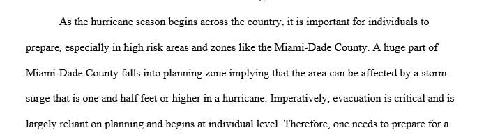 Describe your level of disaster preparedness using specific examples