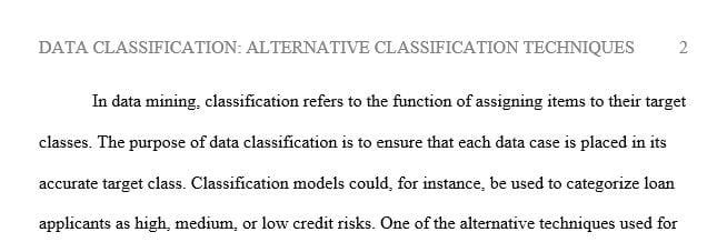 Discuss Data Mining Alternative Classification Techniques