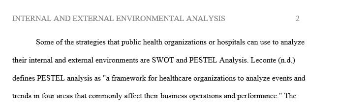 Discuss a methodology to perform internal environmental scanning monitoring and assessment
