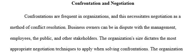 Discuss confrontation and negotiation.words 300  