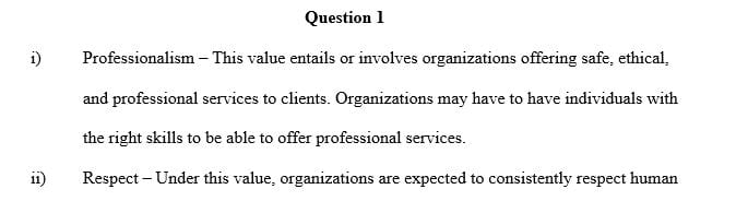 Distinguish between organizational values and personal values.