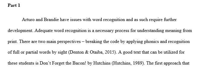 Draft a 250-500 word outline summarizing three activities to reinforce word recognition and print concepts