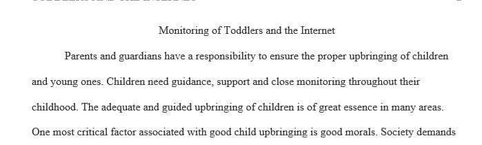 Essay on monitoring toddlers and technology third person's point of view