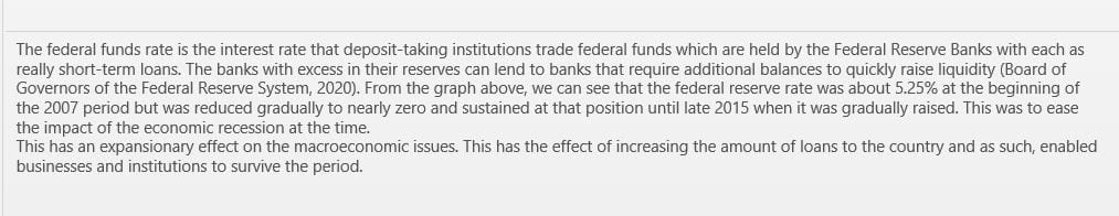 Examine the monetary policies in place at the start of your specific time period in relation to their effects on macroeconomic issues.
