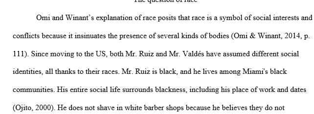 Explain how Omi and Winant’s definition of race as a concept that signifies and symbolizes social conflicts and interests  