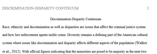 Explain the difference between disparity and discrimination.