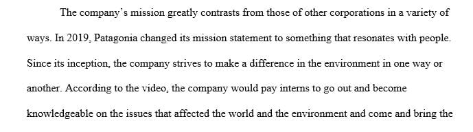  How does the mission of Patagonia differ from most other companies