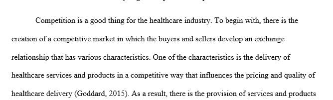 How has this competition impacted the delivery of healthcare to the patient