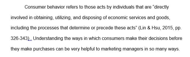 How some of the questions from this questionnaire related to consumer behaviors