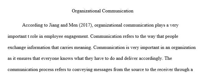Identify 1 to 2 communication process(es) between individuals and within organizations