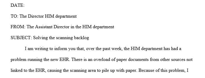 In a memo to the Director, make your recommendation and justify your decision