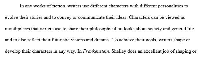 Literary Analysis on Frankenstein by Mary Shelley.