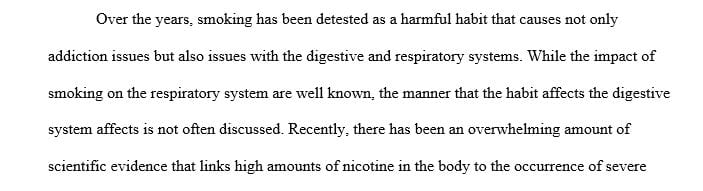 Nicotine effects on gastric ulcers and how helicobacter pylori might be affected by it