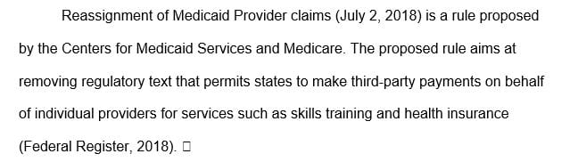 Pick a proposed rule from Centers for Medicare & Medicaid Services Federal Policy Guidance.