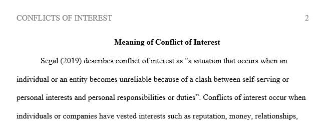 Pick one of the following terms for your research: Integrity ethical dilemma conflict of interest bribery or fraud.