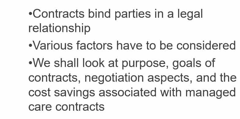 Prepare a presentation to provide to the hospital CFO regarding the managed care contract negotiation and cost savings for the organization.