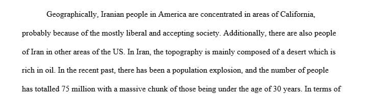 Present a 800 words essay discussing the Haitian and Iranian Heritages.