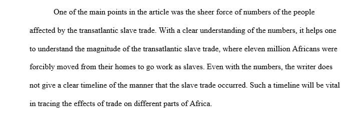 Provide an assessment of Bailyn's article from 20 years ago on the Voyages database (they didn't call it Voyages yet).