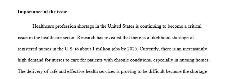 Research and select an emerging health care issue.