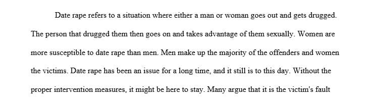 Respond to the question whether date rape remains a societal problem and what can be done to change