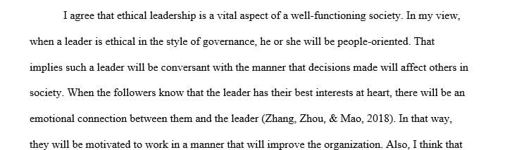 Responses to two reflections on the integration of ethical leadership principles in organizational practice.
