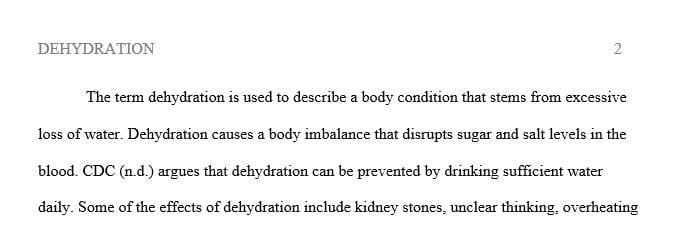 Search dehydration and review information related to dehydration and electrolyte imbalance.