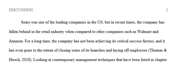 Select a well-known company with which you have some familiarity (specify the type of industry).