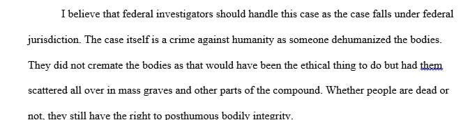 Should this case be handled by state or federal investigators