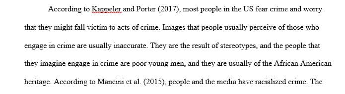 Submit a two-page summation, outlining crime images of the reality of crime.