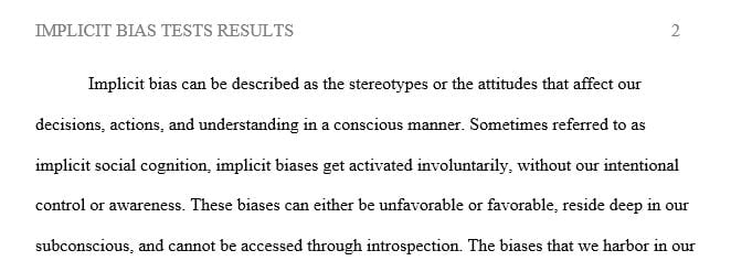 Take two different implicit bias tests that relate to ethnicity and race