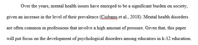 The first step of an action research dissertation or simply a plan to study a topic of interest in your workplace.