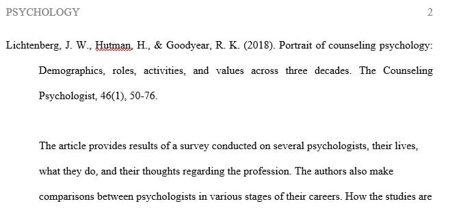 Topic: career in Psychology Clinical Counseling