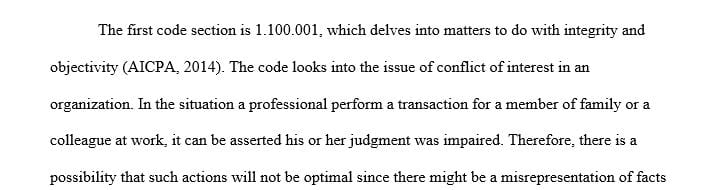 Using the Code of Professional Conduct, research your chosen code sections