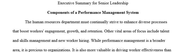 What are the components of a performance management system