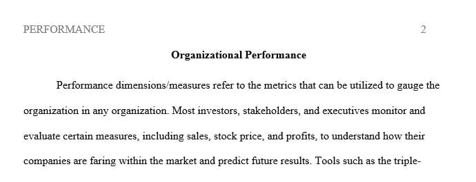 What do you consider the important dimensions of performance