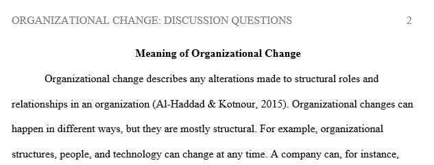What does the term managing organizational change mean to you