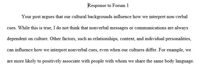 What have you learned about cultural variance in nonverbal communications