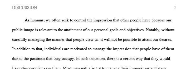 Why do we seek to control the impressions that others have of us